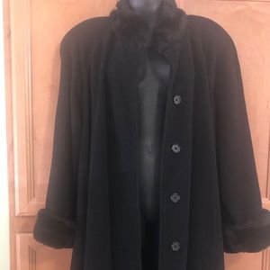 Black velvet long coat